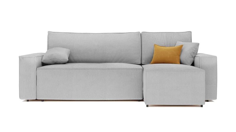 Canapé d’Angle Convertible réversible 244 x 145 cm Gris Clair