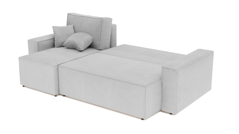 Canapé d’Angle Convertible réversible 244 x 145 cm Gris Clair
