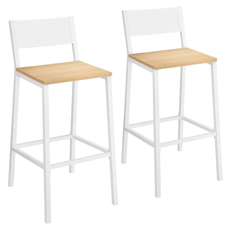 VASAGLE Tabourets de Bar, Lot de 2, Sièges Cuisine, Style Industriel
