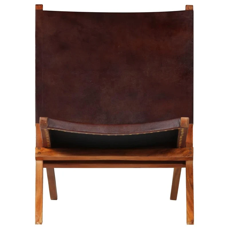 Générique Chaise de Relaxation Pliable Marron Cuir véritable,Meubles,Fauteuils et chaises,Chaises Pliantes & tabourets,Brun,9.66 KG,246363
