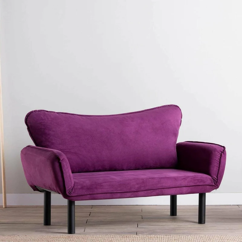 Dmora - Canapé lit 2 Places Asterope, Divan Transformable, Canapé pour invités, Fauteuil lit conteneur, 140x65 h70 cm, Violet