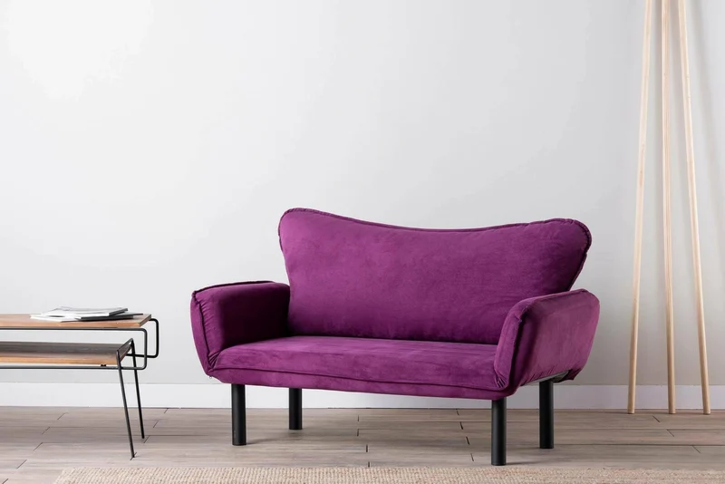 Dmora - Canapé lit 2 Places Asterope, Divan Transformable, Canapé pour invités, Fauteuil lit conteneur, 140x65 h70 cm, Violet