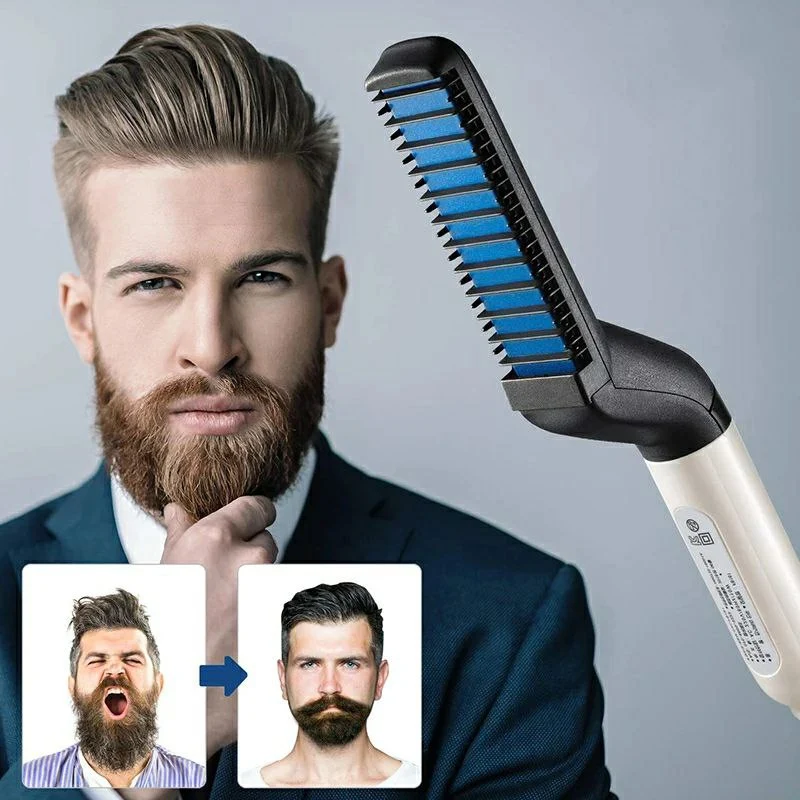 Brosse à cheveux pour hommes, peigne à barbe multifonctionnel
