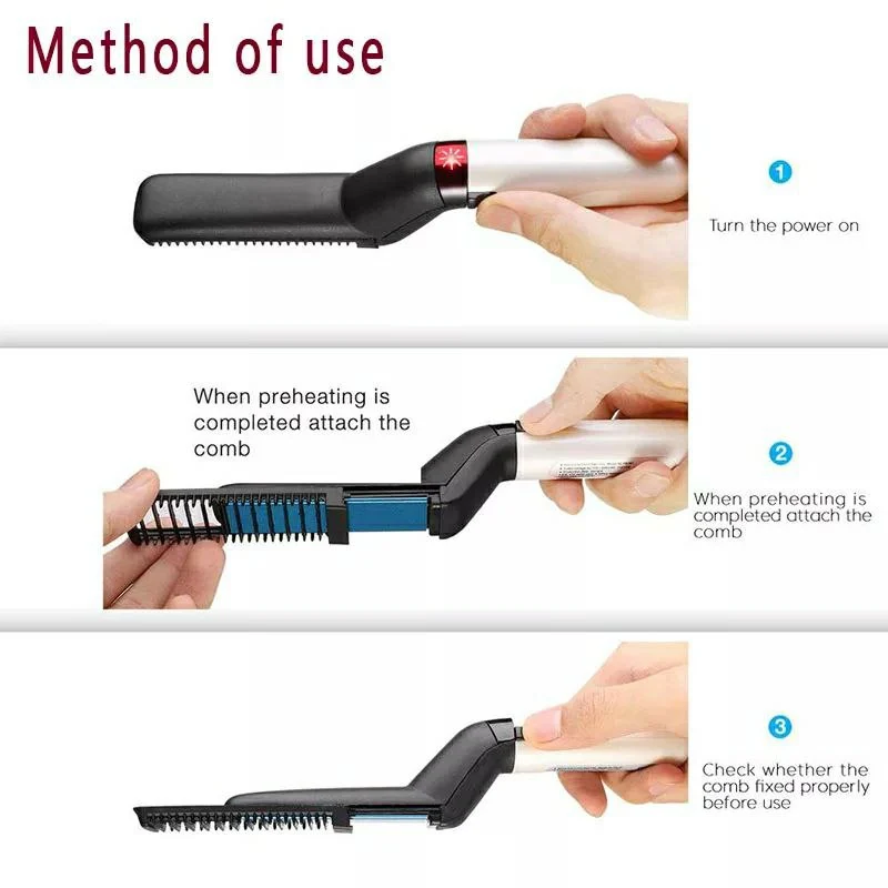 Brosse à cheveux pour hommes, peigne à barbe multifonctionnel
