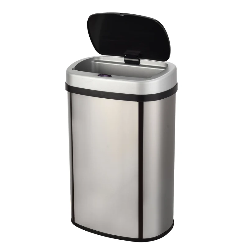 Poubelle de cuisine automatique 58L MAJESTIC SILVER grande capacité en INOX brossé avec cerclage