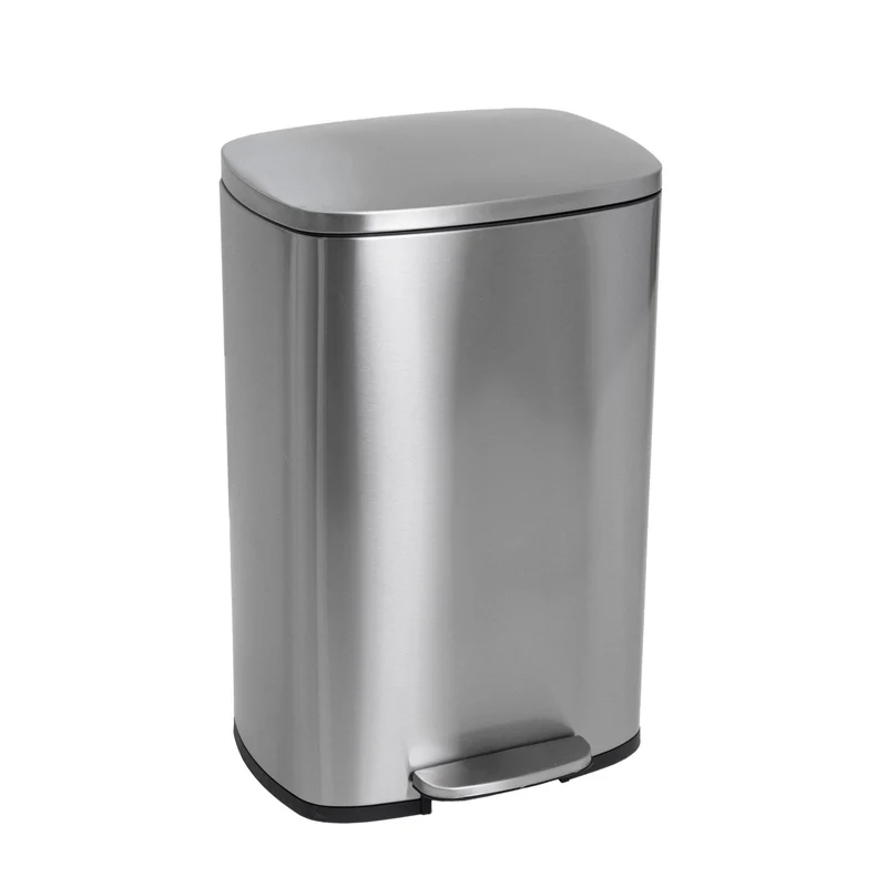 Poubelle de cuisine à pédale 50L Design ADMIRAL en acier Inox brossé avec seau et fermeture douce