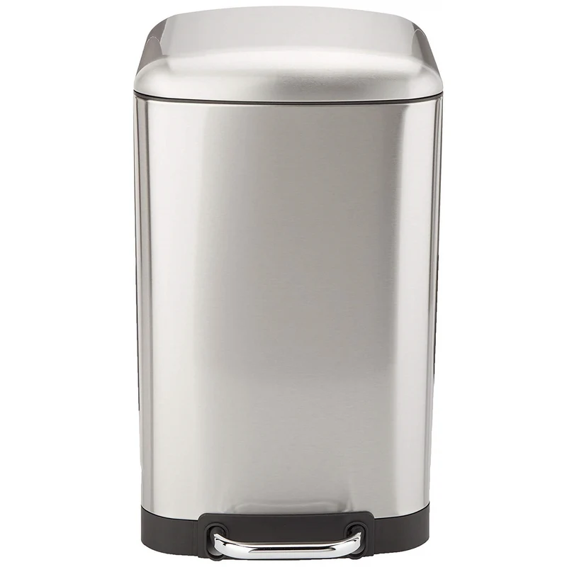 Poubelle de cuisine à pédale 30L Design GREENWICH en acier Inox avec seau couvercle bombé