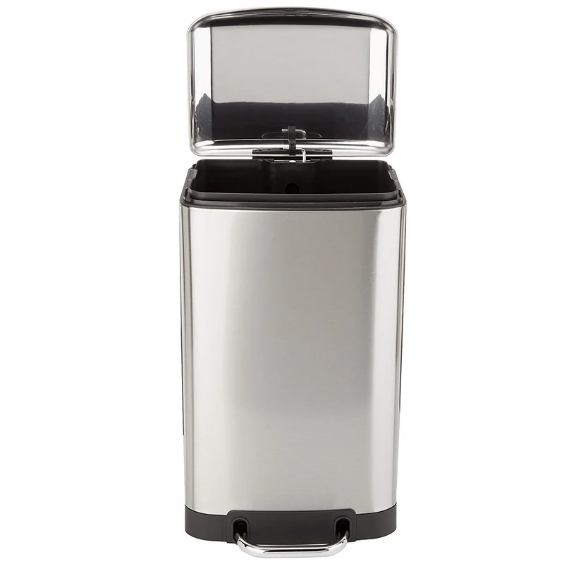 Poubelle de cuisine à pédale 30L Design GREENWICH en acier Inox avec seau couvercle bombé