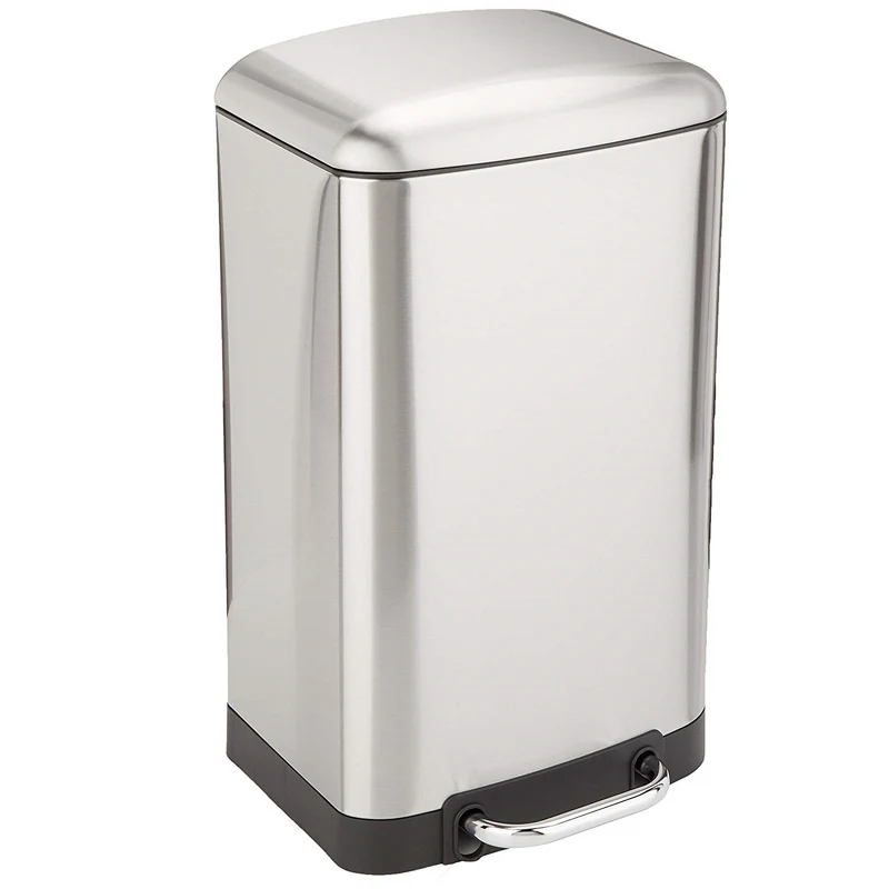 Poubelle de cuisine à pédale 30L Design GREENWICH en acier Inox avec seau couvercle bombé