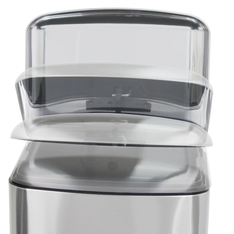 Poubelle de cuisine à pédale 30L Design GREENWICH en acier Inox avec seau couvercle bombé