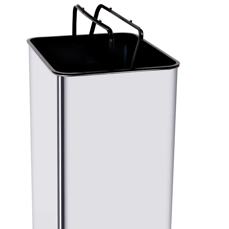 Poubelle de cuisine automatique design 50L PARKSIDE en acier INOX avec cerclage