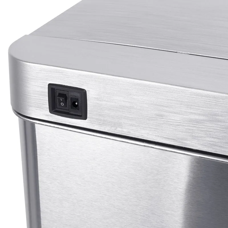 Poubelle de cuisine automatique design 50L PARKSIDE en acier INOX avec cerclage
