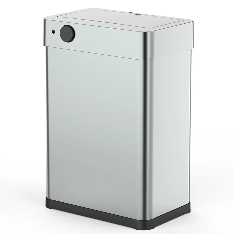 Poubelle de cuisine automatique design 60L DAYTONA en acier INOX avec cerclage