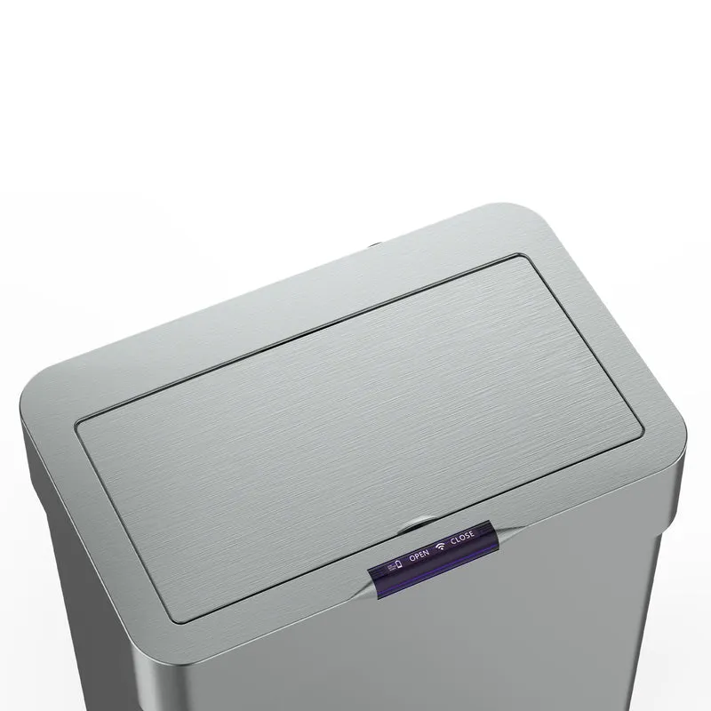 Poubelle de cuisine automatique design 60L DAYTONA en acier INOX avec cerclage