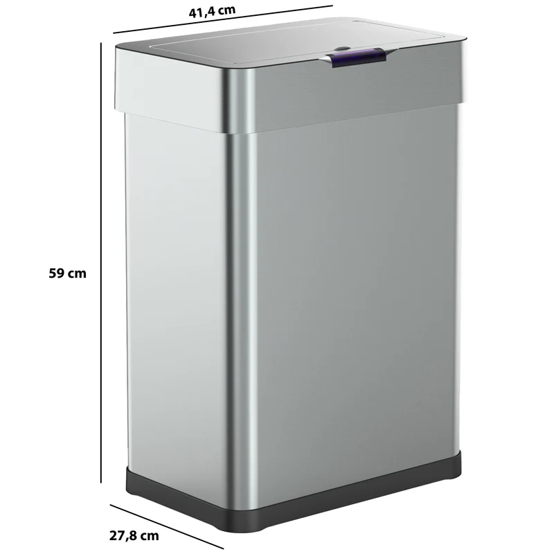 Poubelle de cuisine automatique design 60L DAYTONA en acier INOX avec cerclage