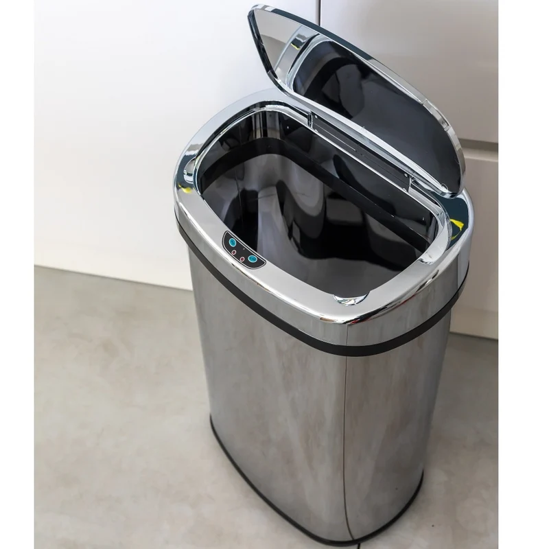 Poubelle de cuisine automatique 58L MAJESTIC grande capacité en acier INOX avec cerclage
