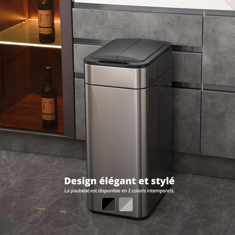 Poubelle Smart Sensor 60L argent