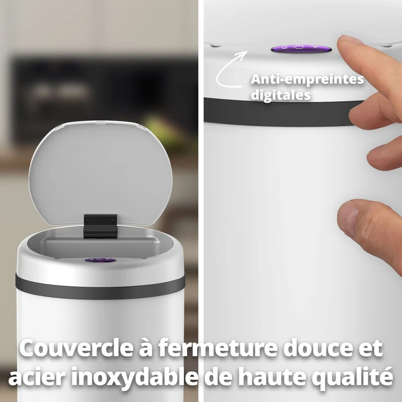 Poubelle 50 L automatique Blanche
