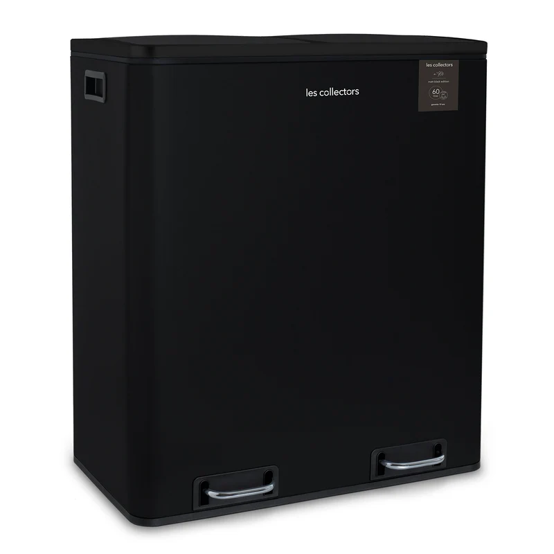 Poubelle de tri 2x30L Noir