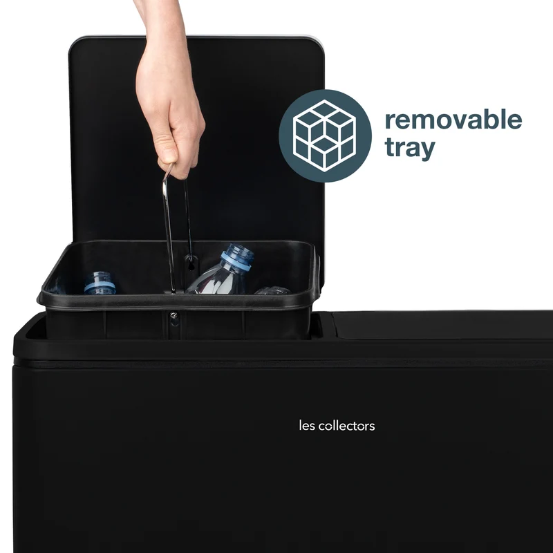Poubelle de tri 2x30L Noir