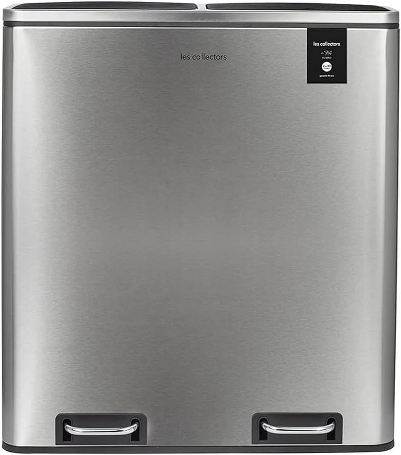 Poubelle de tri 2 x 30L - inox