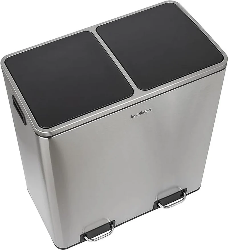 Poubelle de tri 2 x 30L - inox