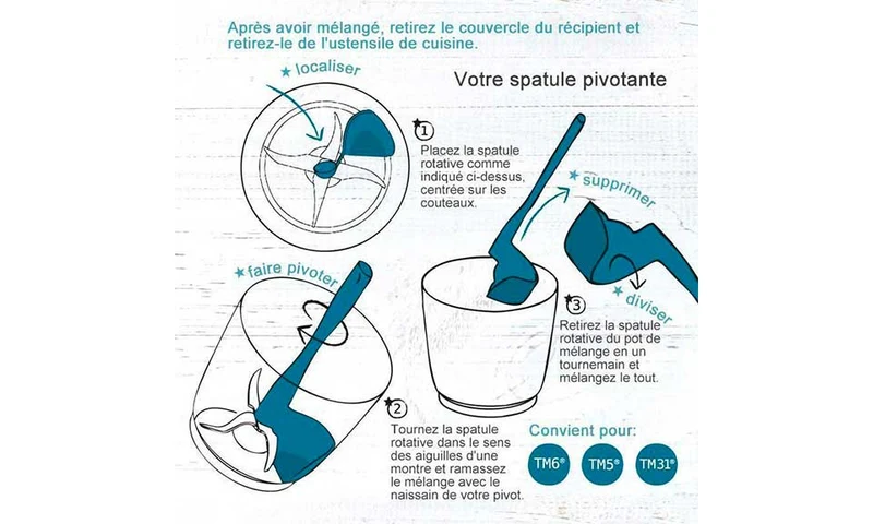 Spatule Rotative Spéciale pour Robot Culinaire - Bleu