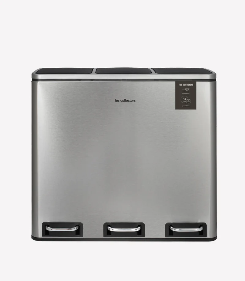 Poubelle de tri 3 x 18L - inox