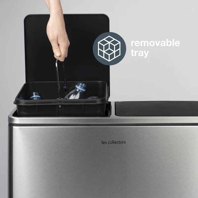 Poubelle de tri 3 x 18L - inox