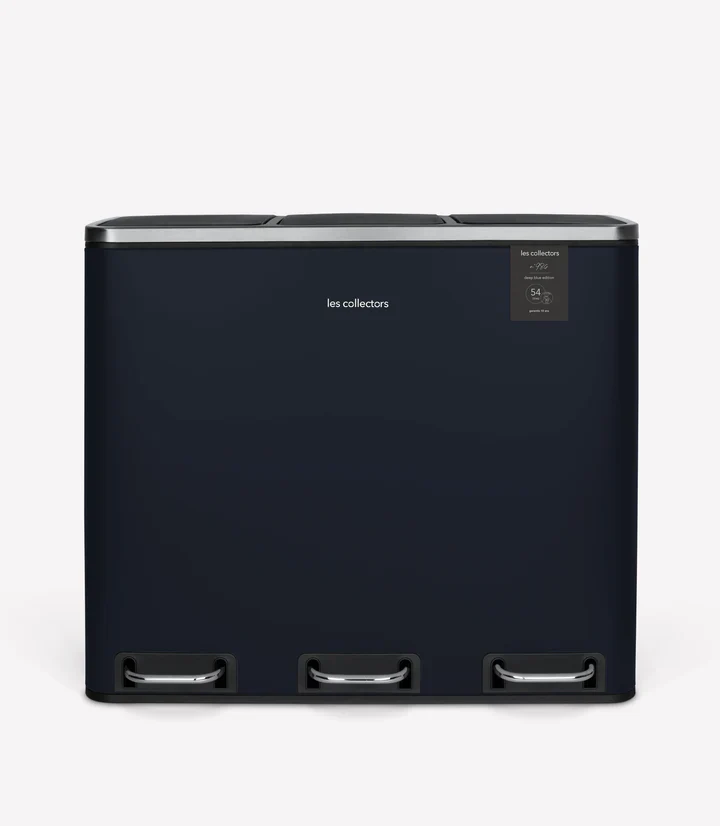 Poubelle de tri 3x18L Bleu Nuit