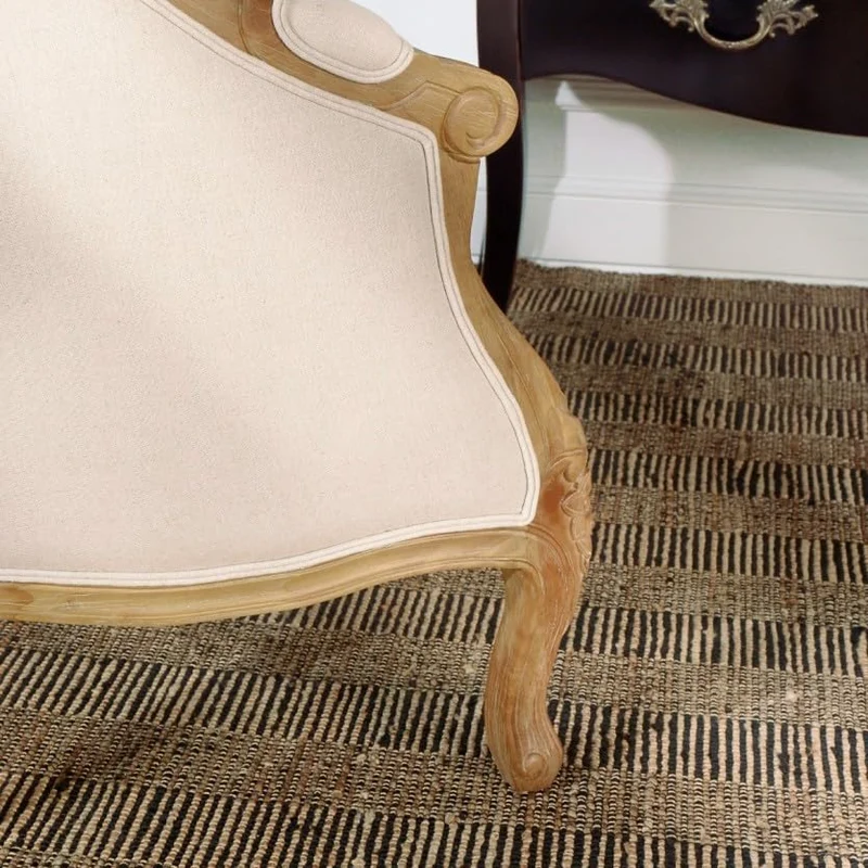 Robin des bois - Alexandre : Fauteuil bergère en Bois Massif et Lin Naturel Lin