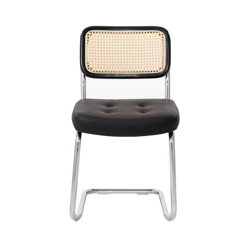 Generisch FRH0033-34 Lot de 2 chaises de salle à manger cantilever Charge maximale 130 kg (Noir)