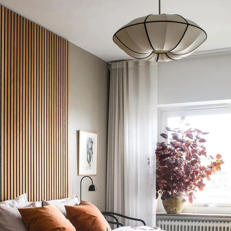 JOMBID Lustre en tissu de style chinois E27 1 lumière réglable au plafond suspendu lumière intérieure salon salle à manger luminaire suspendu japonais maison tatami chambre suspension lampe