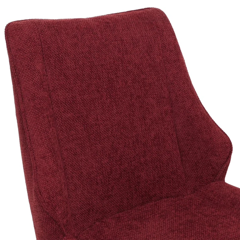 Mendler Lot de 2 chaises de Salle à Manger HWC-O48 Chenille (320g/m²) Oeko-Tex Bordeaux