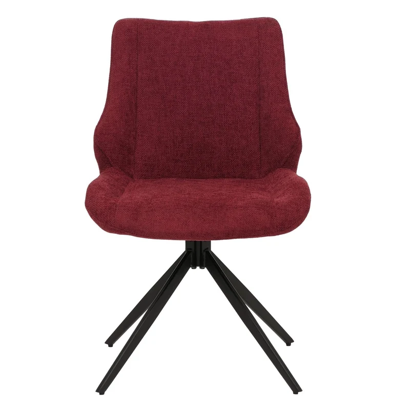 Mendler Lot de 2 chaises de Salle à Manger HWC-O48 Chenille (320g/m²) Oeko-Tex Bordeaux