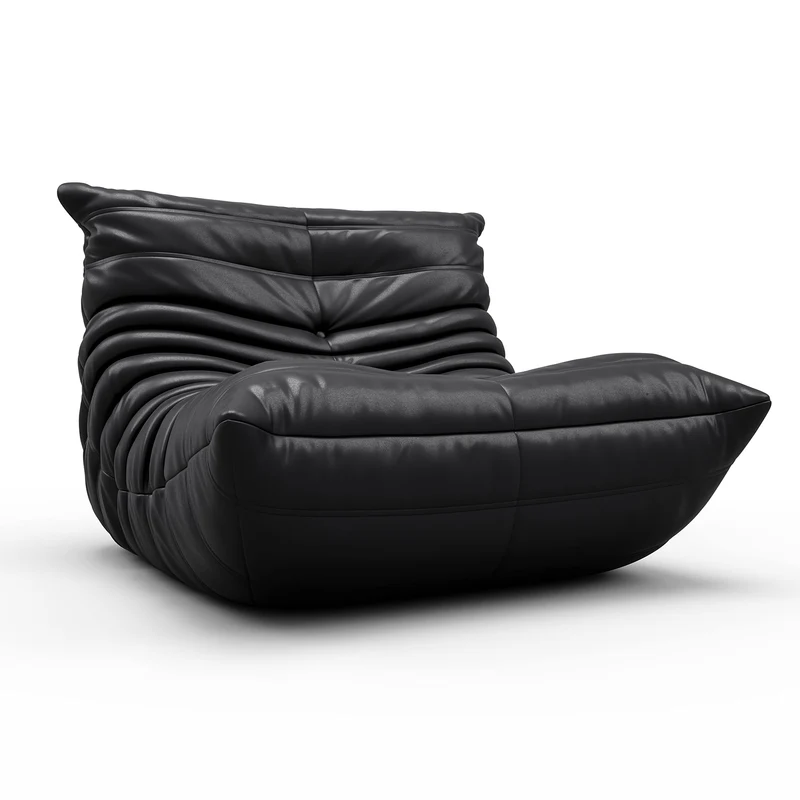 Togo Pouf poire haut de gamme non compressé pour adultes, canapé de sol en mousse à mémoire de forme avec tissu doux, fauteuil de salon confortable pour salon, chambre à coucher, appartement, cuir