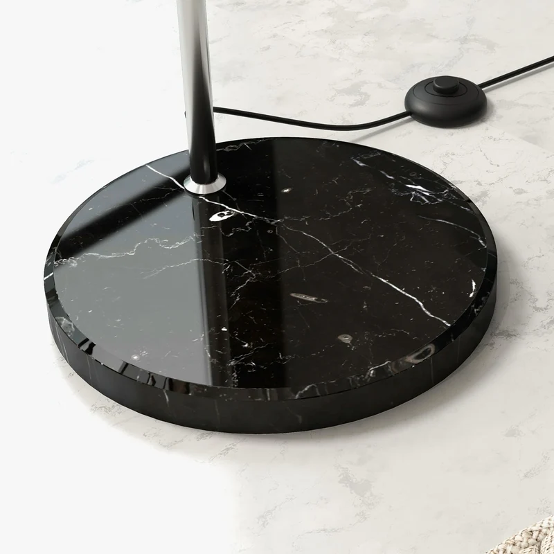 HOMCOM Lampadaire sur Pied Marbre 40W E27 Longueur 110-115 cm Noir Gris