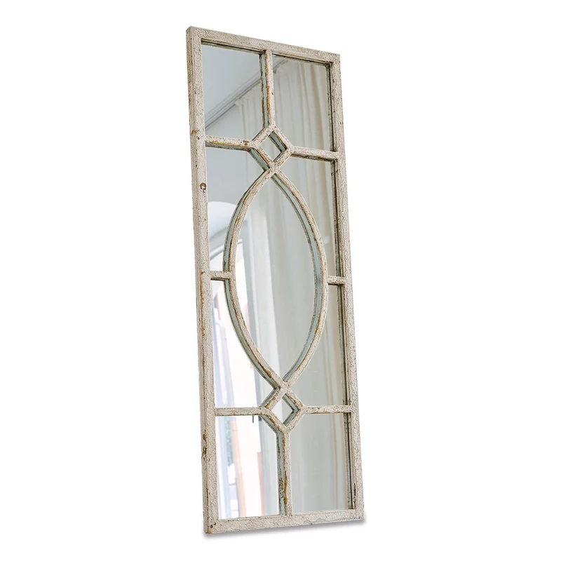 Loberon Millery Miroir - Métal Massif avec Une Patine à l'ancienne - Utilisation Polyvalente, Blanc Vieilli
