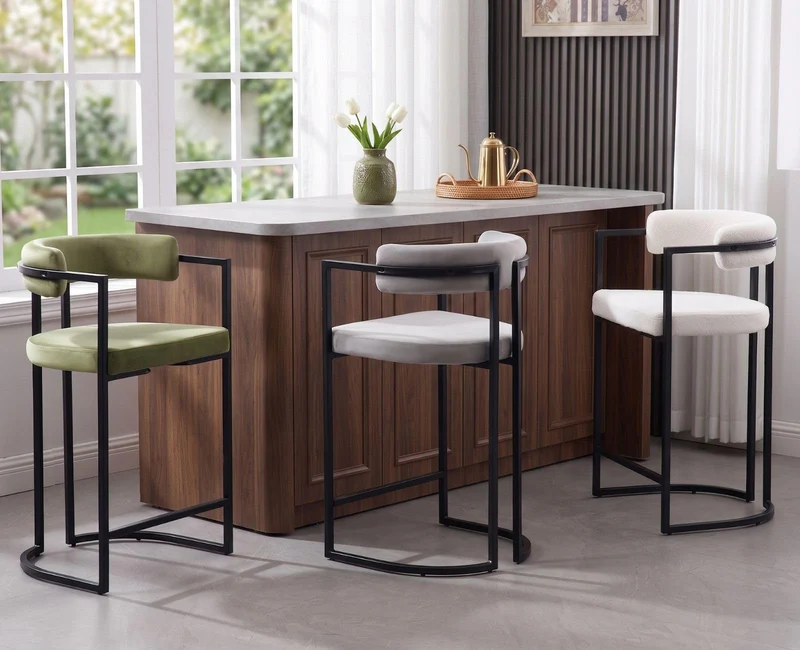 chairus 2PCS Tabourets de Bar Modernes, Chaises Hautes Cuisine, Vert