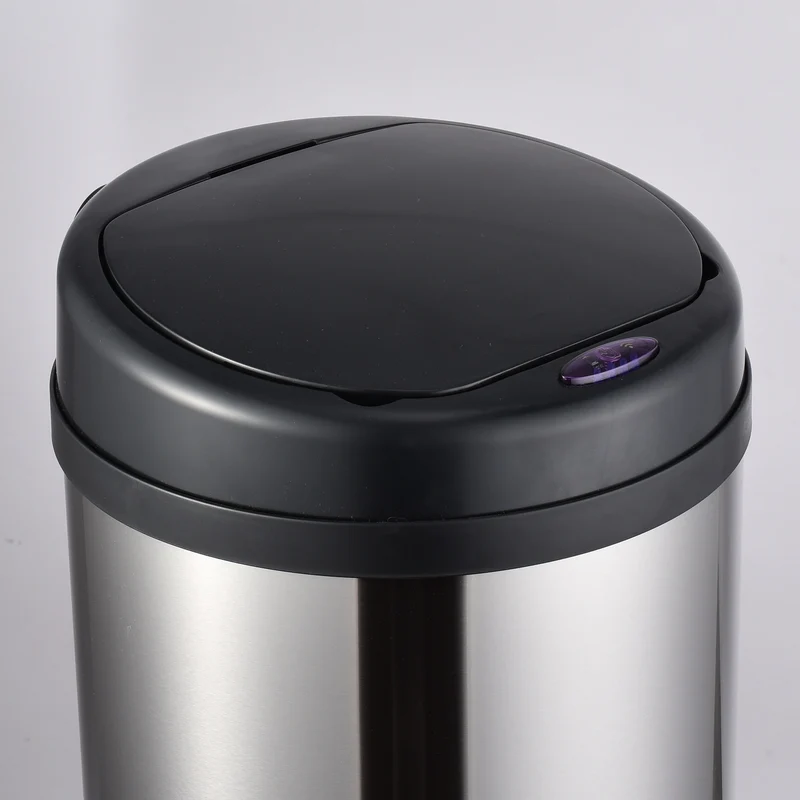 Poubelle de cuisine automatique 50L ARTIC SILVER grande capacité en INOX brillant avec cerclage