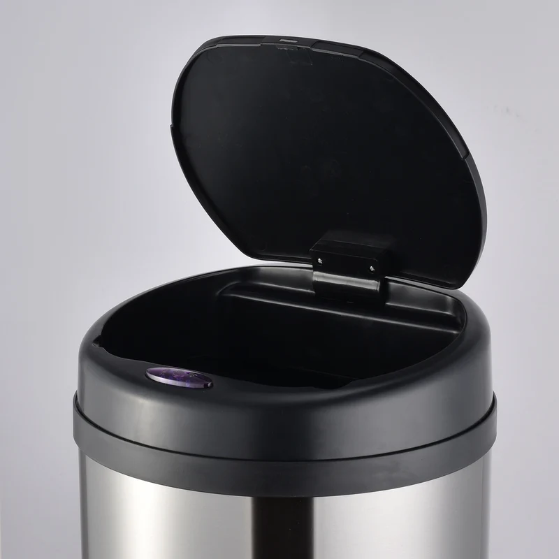 Poubelle de cuisine automatique 50L ARTIC SILVER grande capacité en INOX brillant avec cerclage