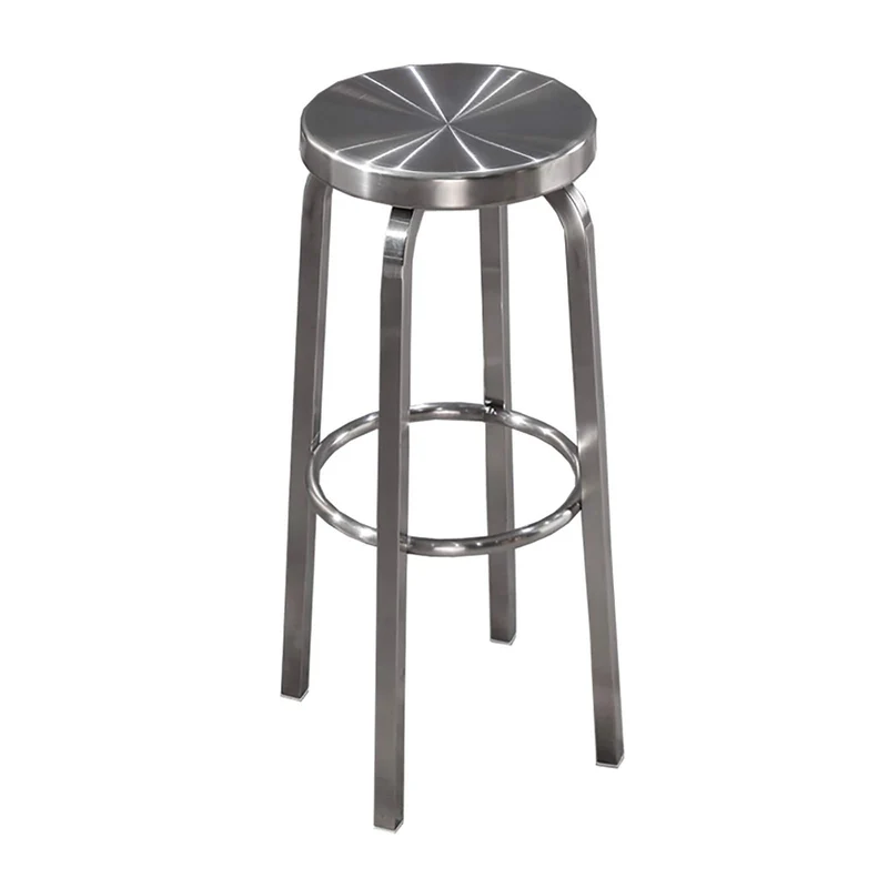 Tabouret de Bar sans Dossier en Acier Inoxydable, Tabouret à Hauteur de comptoir, qualité Commerciale, Finition en Acier Inoxydable, Hauteur du siège 65 cm / 75 cm,Utilisation intérieure à l'extérie
