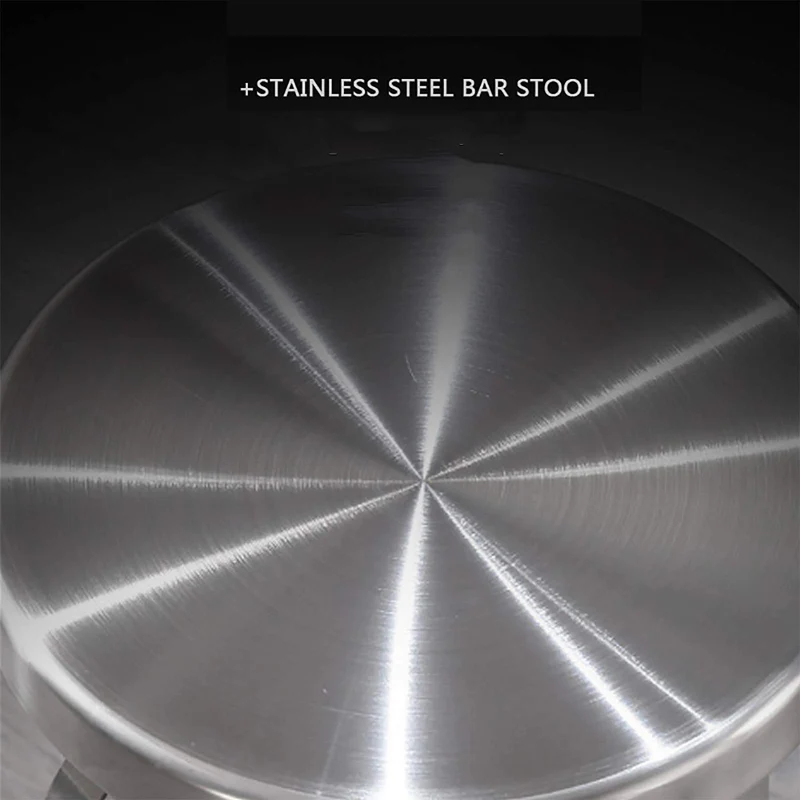 Tabouret de Bar sans Dossier en Acier Inoxydable, Tabouret à Hauteur de comptoir, qualité Commerciale, Finition en Acier Inoxydable, Hauteur du siège 65 cm / 75 cm,Utilisation intérieure à l'extérie