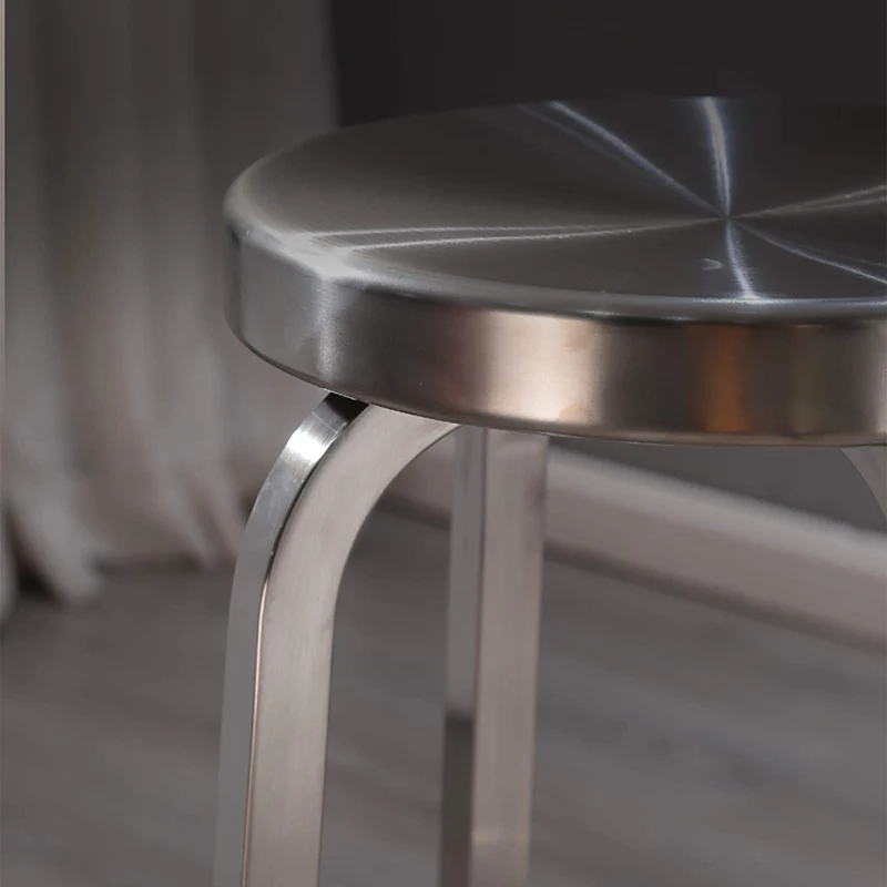 Tabouret de Bar sans Dossier en Acier Inoxydable, Tabouret à Hauteur de comptoir, qualité Commerciale, Finition en Acier Inoxydable, Hauteur du siège 65 cm / 75 cm,Utilisation intérieure à l'extérie