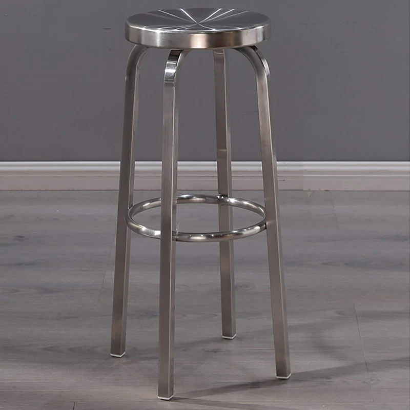 Tabouret de Bar sans Dossier en Acier Inoxydable, Tabouret à Hauteur de comptoir, qualité Commerciale, Finition en Acier Inoxydable, Hauteur du siège 65 cm / 75 cm,Utilisation intérieure à l'extérie