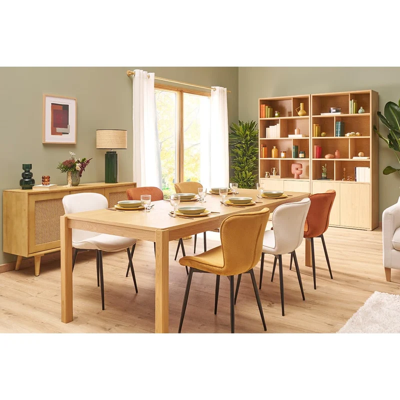 Miliboo Table à Manger Extensible rallonges intégrées en Bois Clair chêne rectangulaire L125-238 cm AGALI