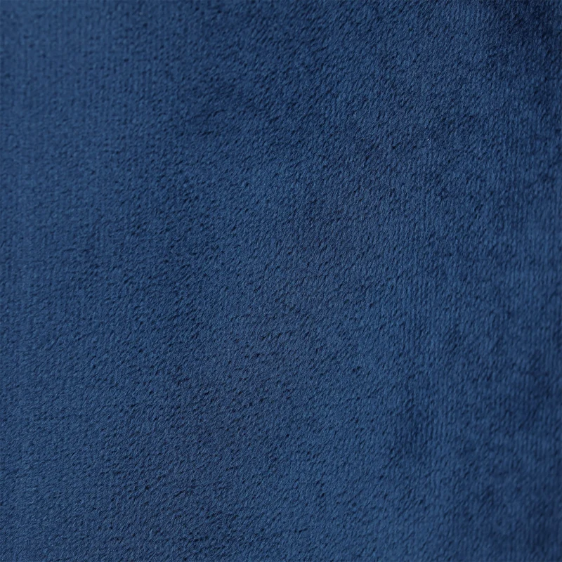Relaxdays Pouf en Velours, Tabouret Rond, matelassé, Pieds en métal Noir, HxD : 38,5x40,5 cm, siège Tissu, Bleu