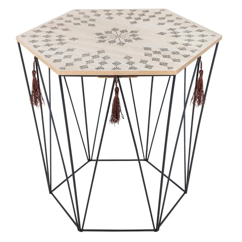Atmosphera - Table d'appoint Kumi octogonale - métal et Bois