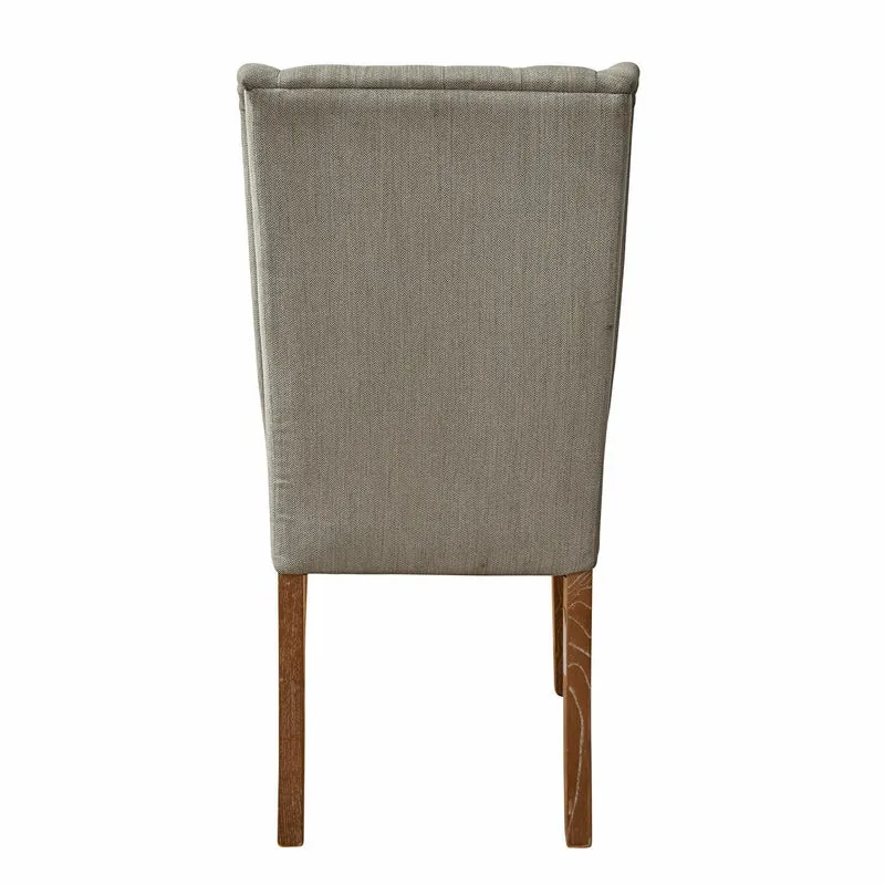 Loberon Sudbury Chaise - Housse Durable de Grande qualité - Style Vintage grâce au matelassage Chesterfield, Gris