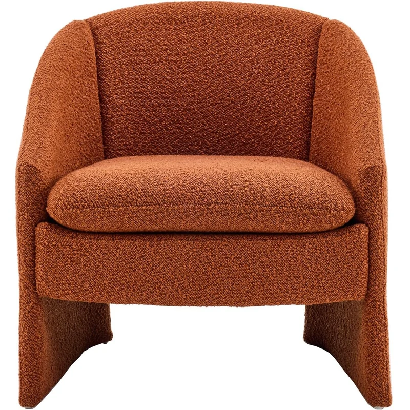 HOMIFAB Fauteuil Arrondi en Tissu bouclé Rouille - Ami
